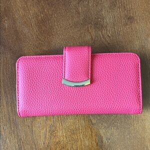 Red Leather Continental Wallet - Classic Women's Wallet